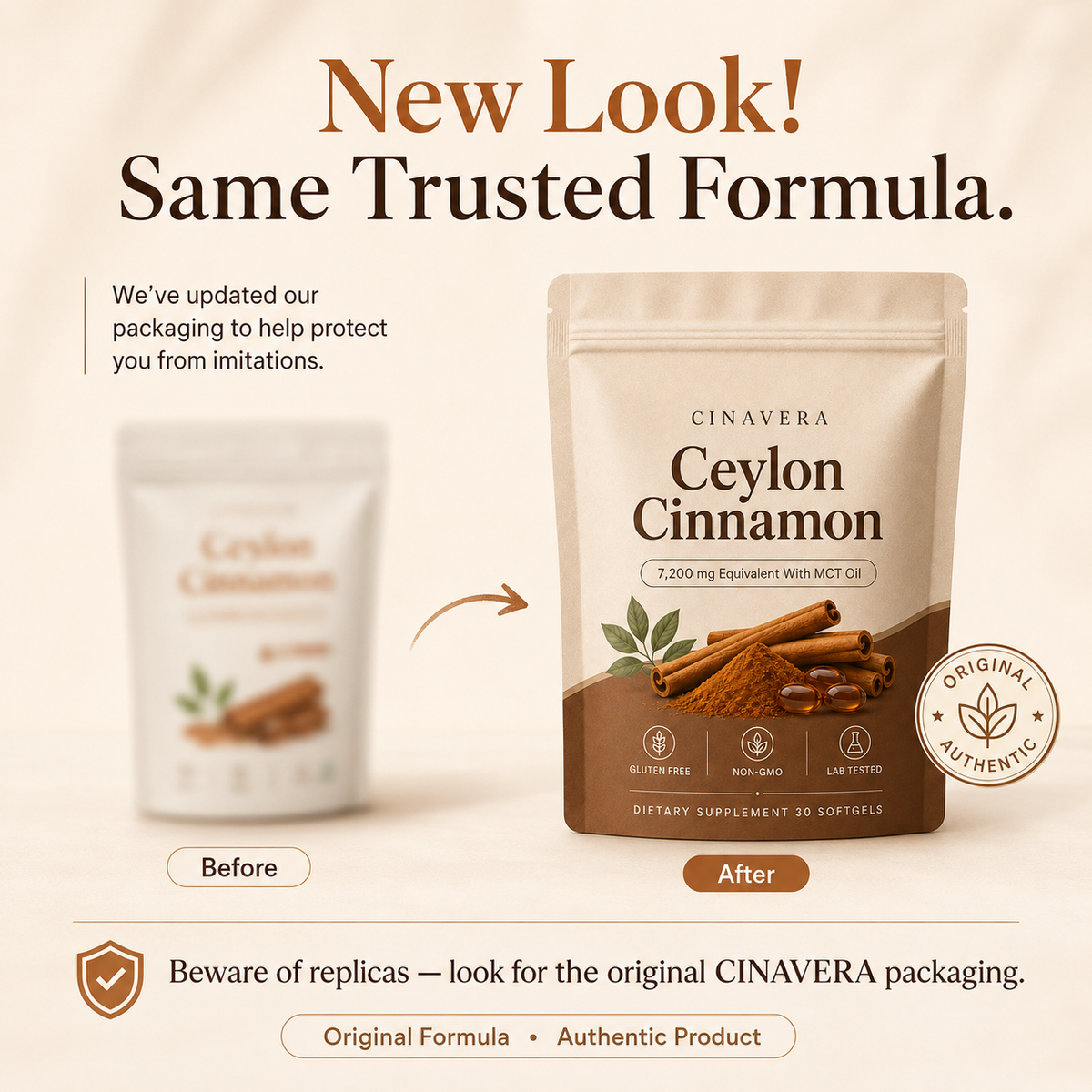 Ceylon Cinnamon 7200mg equivalent with MCT Oil