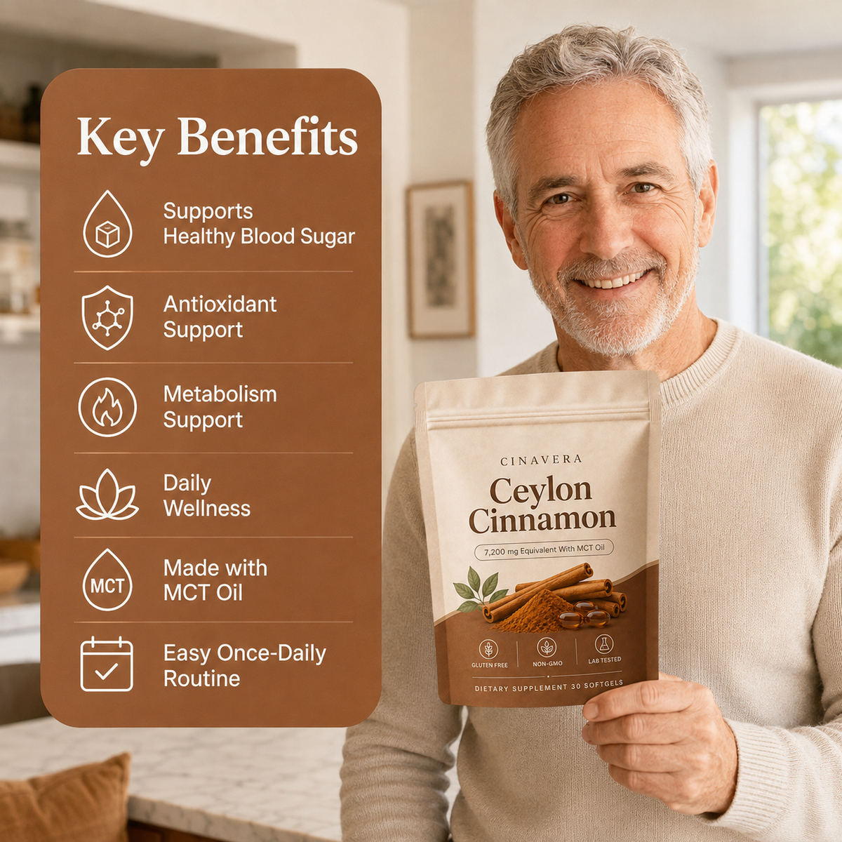 Ceylon Cinnamon 7200mg equivalent with MCT Oil